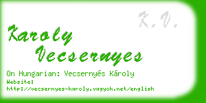 karoly vecsernyes business card