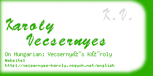 karoly vecsernyes business card